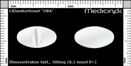 filmovertrukne tabletter 300mg (8,1 mmol Li+) 