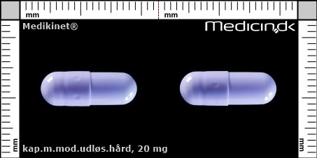kapsler med modificeret udløsning 20 mg 