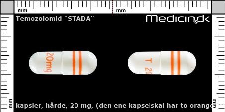 hårde kapsler 20 mg (den ene kapselskal har to orange striber)