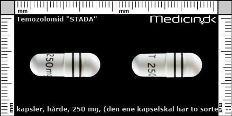 hårde kapsler 250 mg (den ene kapselskal har to sorte striber)