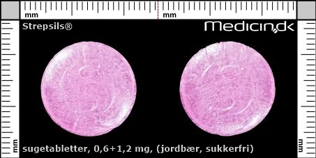 sugetabletter 0,6+1,2 mg (jordbær, sukkerfri)