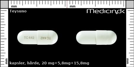 hårde kapsler 20 mg+5,8mg+15,8mg 