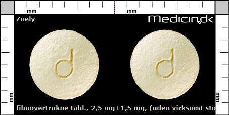 filmovertrukne tabletter 2,5 mg+1,5 mg (uden virksomt stof)