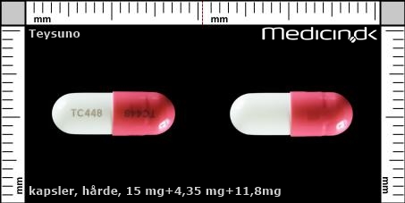 hårde kapsler 15 mg+4,35 mg+11,8mg 