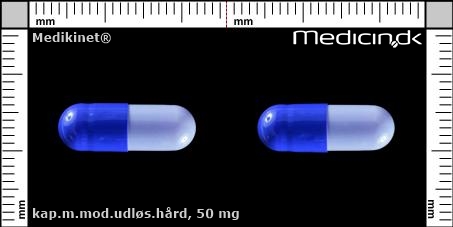 kapsler med modificeret udløsning 50 mg 