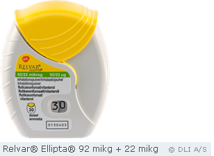 Relvar® Ellipta® 92 mikg + 22 mikg