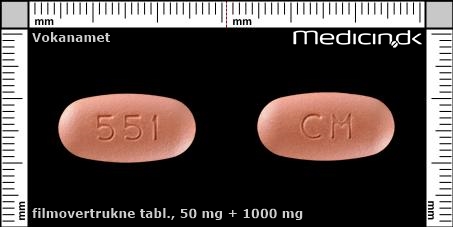 filmovertrukne tabletter 50 mg + 1000 mg 