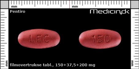 filmovertrukne tabletter 150+37,5+200 mg 