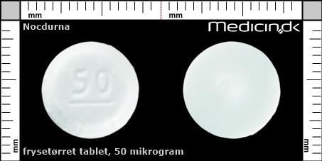 frysetørrede tabletter 50 mikrogram 