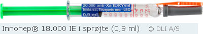 Innohep® 18.000 IE i sprøjte (0,9 ml)