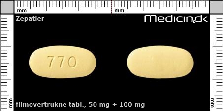 filmovertrukne tabletter 50 mg + 100 mg 