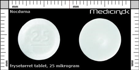 frysetørrede tabletter 25 mikrogram 
