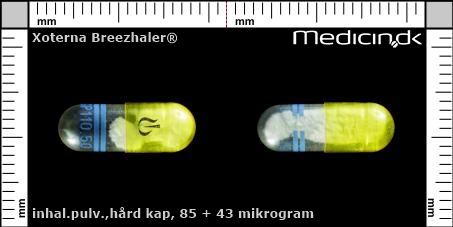 inhalationspulver, kapsler 85 + 43 mikrogram 