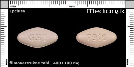 filmovertrukne tabletter 400+100 mg 