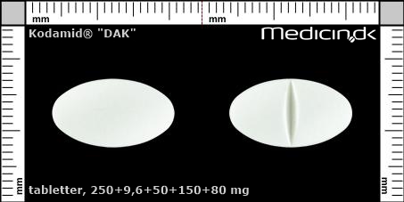 tabletter 250+9,6+50+150+80 mg 