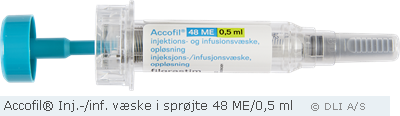 Accofil® Inj.-/inf. væske i sprøjte 48 ME/0,5 ml