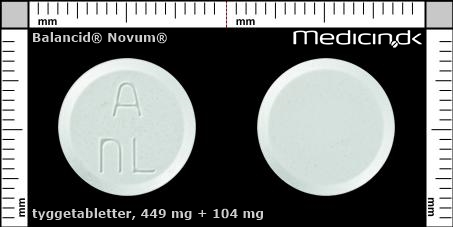 tyggetabletter 449 mg + 104 mg 