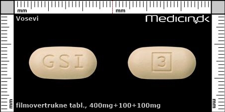filmovertrukne tabletter 400mg+100+100mg 