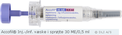 Accofil® Inj.-/inf. væske i sprøjte 30 ME/0,5 ml