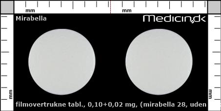 filmovertrukne tabletter 0,10+0,02 mg (Mirabella 28, uden virksomt stof)