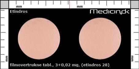 filmovertrukne tabletter 3+0,02 mg (Etindros 28)