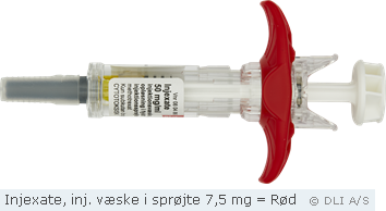 Injexate, inj. væske i sprøjte 7,5 mg = Rød