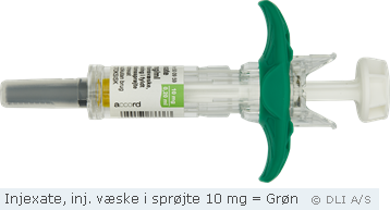 Injexate, inj. væske i sprøjte 10 mg = Grøn