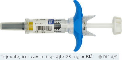 Injexate, inj. væske i sprøjte 25 mg = Blå