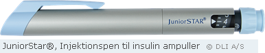 JuniorStar®, Injektionspen til insulin ampuller