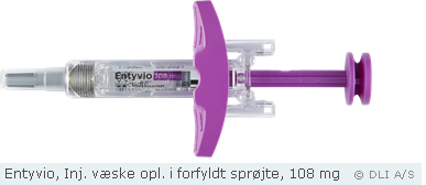 Entyvio, Inj. væske opl. i forfyldt sprøjte, 108 mg
