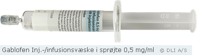 Gablofen Inj.-/infusionsvæske i sprøjte 0,5 mg/ml