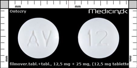 Filmovertrukne tabl. + tabl. 12,5 mg + 25 mg (12,5 mg tabletten i Startpakken)