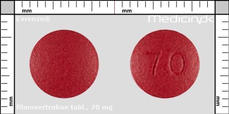 filmovertrukne tabletter 70 mg 