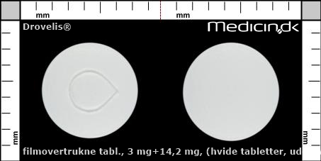 filmovertrukne tabletter 3 mg+14,2 mg (Hvide tabletter, uden virksomt stof)