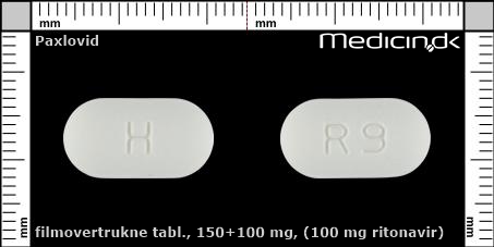 filmovertrukne tabletter 150+100 mg (100 mg Ritonavir)