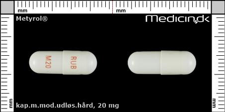 kapsler med modificeret udløsning 20 mg 