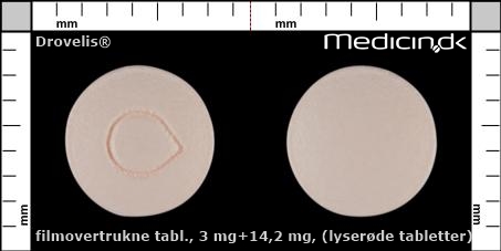 filmovertrukne tabletter 3 mg+14,2 mg (Lyserøde tabletter)