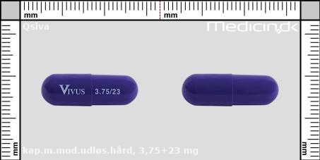 kapsler med modificeret udløsning 3,75+23 mg 