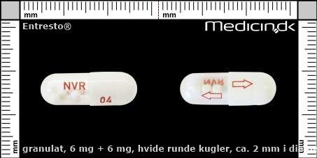 granulat 6 mg + 6 mg Hvide runde kugler, ca. 2 mm i diameter. Pakket i en kapsel, som skal åbnes inden indgivelse.